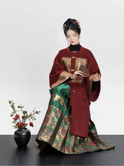 [The Joy of the Koi] 观鱼知乐 Original Ming Style Square-Collar Coat & Zhuanghua Mamian Skirt Set