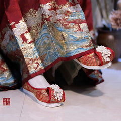 [As Desired] 珠花云头鞋 Ruo Ke Series Brocade Hanfu Shoes with Bead Accents