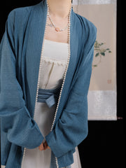 [Whispering Brook Deer] 鹿鸣溪 Original Pearl Airplane Sleeve Cardigan