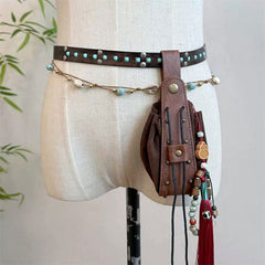 [The Young Minister] 少卿 Original Tang Style "Xie Die" Utility Belt & Waist Bag Set with Tassels