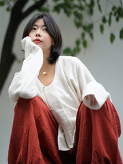 [Ink & Moss] 墨苔 Original Tang Dynasty Hanfu Set with Reversible Shirt & Checkered Half-Sleeve