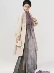 [Urban Diary] 城市日记 Original Song Style Commuter Hanfu Set with Trench Coat Robe & Three-Pleat Skirt