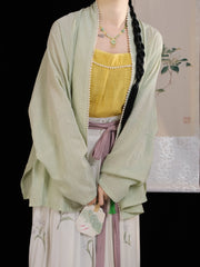 [Whispering Brook Deer] 鹿鸣溪 Original Pearl Airplane Sleeve Cardigan