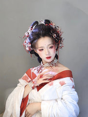 [Blood Curse] 耀如春华 Original Handcrafted Dark Gothic Spider Yīngluò Necklace and Hairpin for Hanfu & Halloween