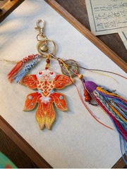 [Red Flying Fish] 云深雾浅 Red Flying Fish Embroidered Goldfish Kite Pendant for Hanfu & Bags