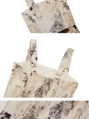 [Ink Wash Scroll] 旧书墨染 Original Hanfu Set with Straight-Sleeve Robe & Slip Dress