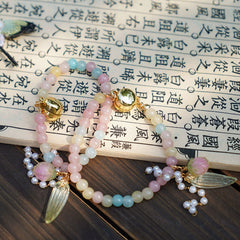 [The Misty Depth] 云深雾浅 Original Double-Sided Embroidery & Beaded Magnetic Sleeve Holder for Hanfu