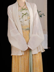 [Whispering Brook Deer] 鹿鸣溪 Original Pearl Airplane Sleeve Cardigan