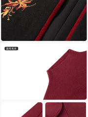 [The Golden Lantern's Glow] 金灯花 Original Song Style Hanfu Set with Embroidered Jacket, Sweater & Three-Pleat Skirt