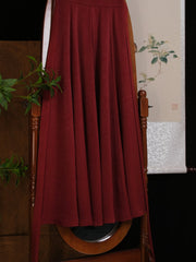 [Whispering Brook Deer] 鹿鸣溪 Original Tang Style Cowl Neck Shirt & Multi-Color Gore Skirt Set