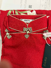 [Hundred Years of Harmony] Original Lily Embroidery Red Wedding/Toast Long Qipao - Flat-Cut Traditional Design