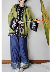 柒小乔 Original New Chinese Style Improved Qing Dynasty Magua (马褂) & Trousers Set - Heavy Industry Embroidery