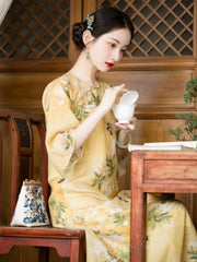 [A City of Wind-blown Catkins] 一城风絮 Original Republic of China Style Collarless Loose "Dao Daxiu" Qipao Dress