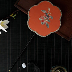 [The Cherry Orchard] 宋锦樱桃 Original Song Brocade Cherry Fan for Children & Ladies - Hanfu & Qipao Photography Prop