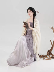 [Swallowtail Serenade] 燕尾蝶 Original Neo-Chinese Style Set with Embroidered Outer Shirt & Jacquard Slip Dress
