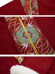 [Stellar Fire] 火离 Original Ming Dynasty Hanfu Set with Cape, Embroidered Robe & Mamian Skirt for Autumn/Winter & New Year