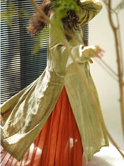 [Autumn's First Hues] 肇秋 Original Ming Wanli Long Shirt & Song Hundred-Pleat Skirt Set