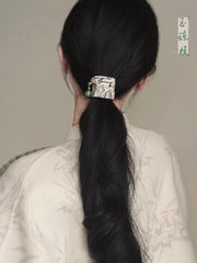 [Ink Harmony] 新中式国风刺绣平安扣流苏马尾扣 New Chinese Style Embroidered Ping'an Kou Tassel Ponytail Holder