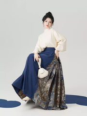[Seasons of Peace & Plenty] 时和岁丰 Original Hanfu Set with Sweater, Mamian Skirt & Three-Pleat Skirt