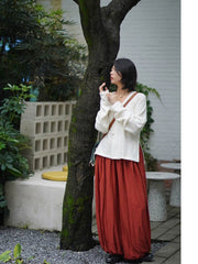 [Ink & Moss] 墨苔 Original Tang Dynasty Hanfu Set with Reversible Shirt & Checkered Half-Sleeve