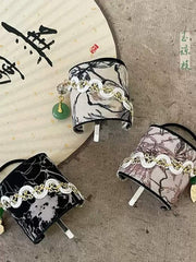 [Ink Harmony] 新中式国风刺绣平安扣流苏马尾扣 New Chinese Style Embroidered Ping'an Kou Tassel Ponytail Holder