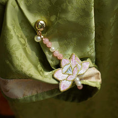 [The Misty Depth] 云深雾浅 Original Double-Sided Embroidery & Beaded Magnetic Sleeve Holder for Hanfu