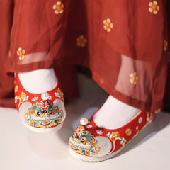 [As Desired] 珠花云头鞋 Ruo Ke Series Brocade Hanfu Shoes with Bead Accents
