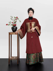 [The Joy of the Koi] 观鱼知乐 Original Ming Style Square-Collar Coat & Zhuanghua Mamian Skirt Set