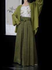 [Whispering Brook Deer] 鹿鸣溪 Original Embroidered Camisole & Airplane Sleeve Cardigan Set