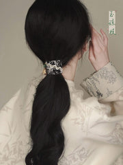 [Ink Harmony] 新中式国风刺绣平安扣流苏马尾扣 New Chinese Style Embroidered Ping'an Kou Tassel Ponytail Holder