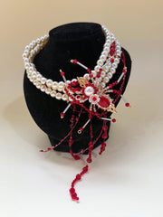 [Blood Curse] 耀如春华 Original Handcrafted Dark Gothic Spider Yīngluò Necklace and Hairpin for Hanfu & Halloween