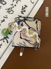 [Ink Harmony] 新中式国风刺绣平安扣流苏马尾扣 New Chinese Style Embroidered Ping'an Kou Tassel Ponytail Holder