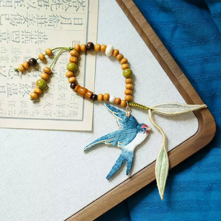 [Swallows Over the River] 江上燕 Original Bamboo Embroidery Qipao Lapel Press & Hanfu Waist Ornament