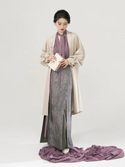 [Urban Diary] 城市日记 Original Song Style Commuter Hanfu Set with Trench Coat Robe & Three-Pleat Skirt