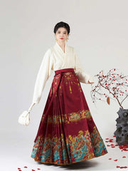 [Stellar Fire] 火离 Original Ming Dynasty Hanfu Set with Cape, Embroidered Robe & Mamian Skirt for Autumn/Winter & New Year