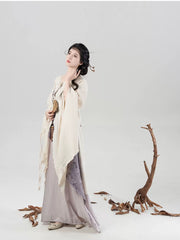 [Swallowtail Serenade] 燕尾蝶 Original Neo-Chinese Style Set with Embroidered Outer Shirt & Jacquard Slip Dress