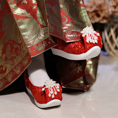 [As Desired] 珠花云头鞋 Ruo Ke Series Brocade Hanfu Shoes with Bead Accents