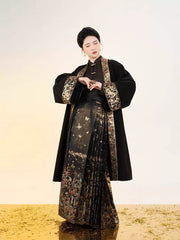 [A Lady's Fortune] 千金锦裘 Original Ming Style Hanfu Set with Long Coat & Zhuanghua Mamian Skirt