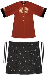 [The Gilded Pomegranate] 乌金石榴 Original Hanfu Set with Jacket, Sweater & "Hundred Butterflies" Mamian Skirt