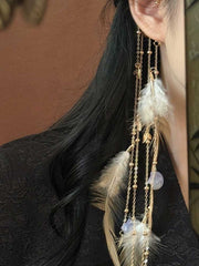 [Auspicious Coin] 新中式古旧铜钱长款流苏耳挂 New Chinese Style Antique Coin Tassel Earcuff for Hanfu & Qipao