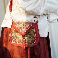 [The Dragon Scale] 龙鳞 Original Woven Gold Dragon Motif Peddler Bag for Hanfu & Daily Wear