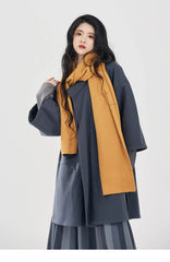 [Hues of Twilight] 黛色 Original Han-Element Set with Tang Style Robe & Striped Eight-Gore Skirt