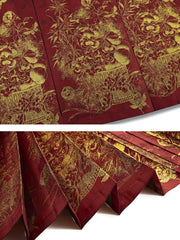 [Golden Peach & Jade Play] 金桃玉弄 Original Ming Dynasty Hanfu Set with Knit Tops & Golden Mamian Skirt