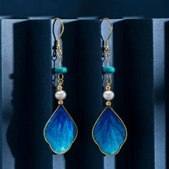 [The Velvet Petal] 手工非遗绒花 Original Intangible Cultural Heritage Velvet Petal S925 Silver Earrings - Light Luxury Niche Accessory