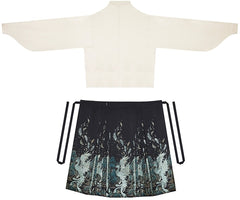 [Azure Feather Messenger] 青羽 Original Ming Style Hanfu Set with Mythical Bird Mamian Skirt