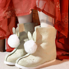[A Bright Future] 前兔无量 Original Bunny-Themed Hanfu Boots with "Dengyun" Tiered Soles