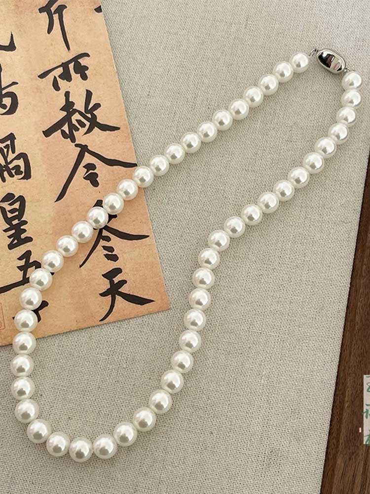 [Multi-Wear Versatility] Retro Long Pearl Necklace for Qipao & Hanfu Styling