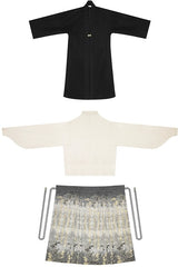 [Verdure of the Bamboo Grove] 竹临叶 Original Ming Style Hanfu Set with Ink-wash Gold-Woven Mamian Skirt