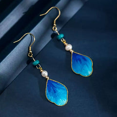 [The Velvet Petal] 手工非遗绒花 Original Intangible Cultural Heritage Velvet Petal S925 Silver Earrings - Light Luxury Niche Accessory