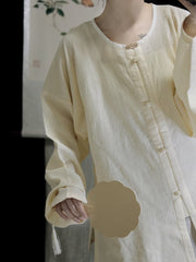 [Whispering Brook Deer] 鹿鸣溪 Original Ming Style Cotton Jacquard Shirt